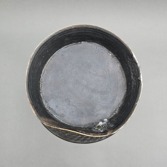 Antique Japanese Bronze Champleve Vase 11" Archaic Dragon Handle Meiji Style - Picture 9 of 16